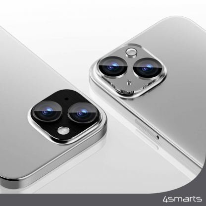 4smarts StyleGlass Camera Lens Protector - 2 броя предпазни плочки за камерата на iPhone 15, iPhone 15 Plus (тъмносив и прозрачен) 4
