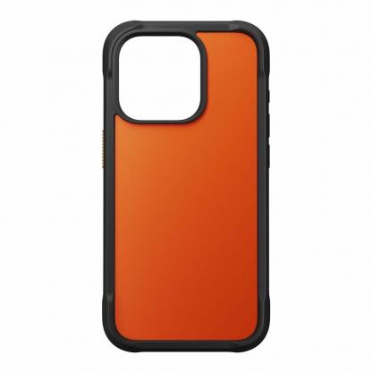 Nomad Rugged Case - хибриден удароустойчив кейс с MagSafe за iPhone 15 Pro (оранжев)