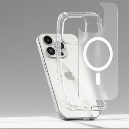 Ringke Fusion Magnetic Case - хибриден кейс с висока степен на защита с MagSafe за iPhone 15 Pro (прозрачен-мат)  5