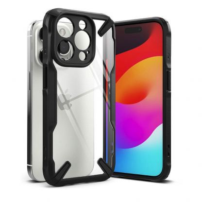 Ringke Fusion X Case - хибриден удароустойчив кейс за iPhone 15 Pro (черен-прозрачен) 2