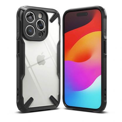 Ringke Fusion X Case - хибриден удароустойчив кейс за iPhone 15 Pro (черен-прозрачен) 3