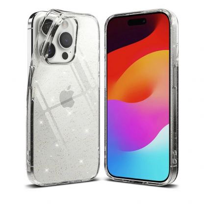 Ringke Air Glitter Case - силиконов (TPU) калъф за iPhone 15 Pro (прозрачен) 2