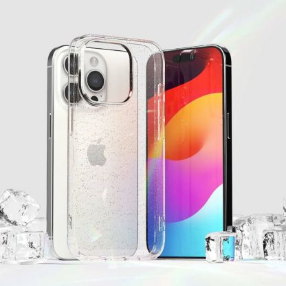 Ringke Air Glitter Case - силиконов (TPU) калъф за iPhone 15 Pro (прозрачен) 8