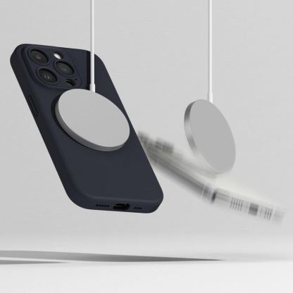 Ringke Liquid Silicone Magnetic Case - силиконов (TPU) калъф с MagSafe за iPhone 15 Pro (тъмносин) 6