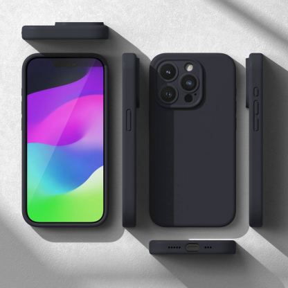 Ringke Liquid Silicone Magnetic Case - силиконов (TPU) калъф с MagSafe за iPhone 15 Pro (тъмносин) 10