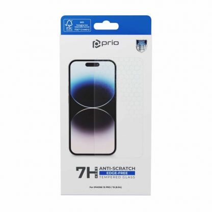 Prio 2.5D Tempered Glass - калено стъклено защитно покритие за дисплея на iPhone 15, iPhone 15 Pro (прозрачен) 4