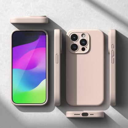Ringke Liquid Silicone Magnetic Case - силиконов (TPU) калъф с MagSafe за iPhone 15 Pro (розов) 10