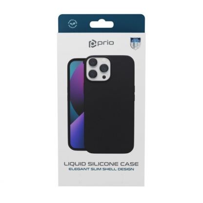 Prio Liquid Silicone Case - силиконов (TPU) калъф за iPhone 15 Pro Max (черен) 6