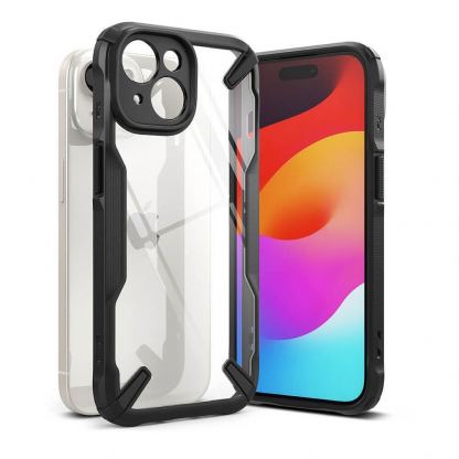 Ringke Fusion X Case - хибриден удароустойчив кейс за iPhone 15 (черен-прозрачен) 2