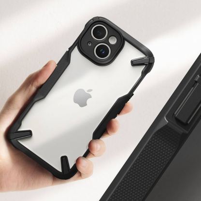 Ringke Fusion X Case - хибриден удароустойчив кейс за iPhone 15 (черен-прозрачен) 10