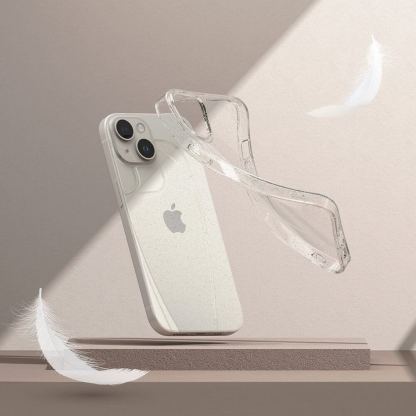 Ringke Air Glitter Case - силиконов (TPU) калъф за iPhone 15 (прозрачен) 5