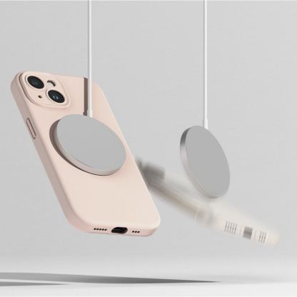 Ringke Liquid Silicone Magnetic Case - силиконов (TPU) калъф с MagSafe за iPhone 15 (розов) 6