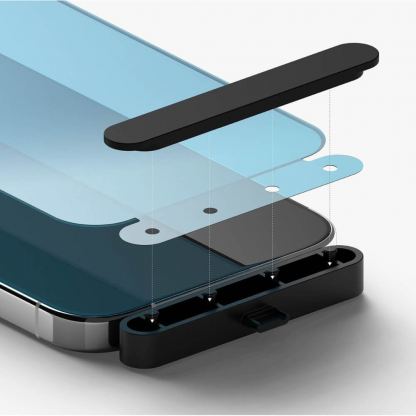 Ringke Invisible Defender Full Cover Tempered Glass 2.5D - калено стъклено защитно покритие за дисплея на iPhone 15 Pro Max (черен-прозрачен) 8