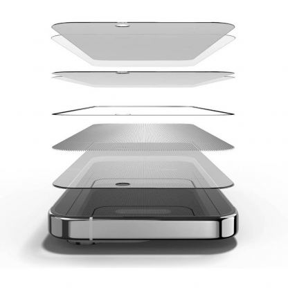 Ringke Privacy Full Cover Tempered Glass - калено стъклено защитно покритие с определен ъгъл на виждане за дисплея на iPhone 15 Pro Max (черен-прозрачен) 9