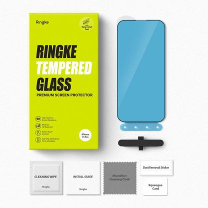 Ringke Invisible Defender Full Cover Tempered Glass 2.5D  - калено стъклено защитно покритие за дисплея на iPhone 15 Pro (черен-прозрачен) 9
