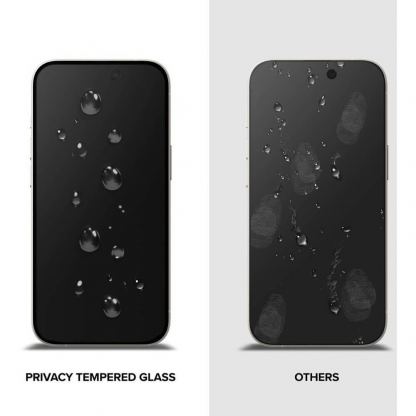 Ringke Privacy Full Cover Tempered Glass - калено стъклено защитно покритие с определен ъгъл на виждане за дисплея на iPhone 15 Pro (черен-прозрачен) 7