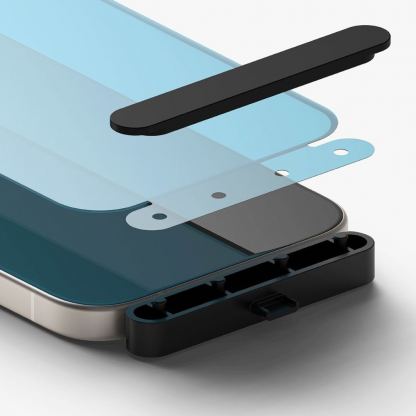 Ringke Invisible Defender Full Cover Tempered Glass 2.5D  - калено стъклено защитно покритие за дисплея на iPhone 15 (черен-прозрачен) 3