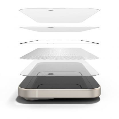 Ringke Privacy Full Cover Tempered Glass - калено стъклено защитно покритие с определен ъгъл на виждане за дисплея на iPhone 15 (черен-прозрачен) 4