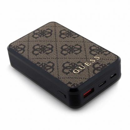 Guess PU 4G Power Bank 10000 mAh 18W - преносима външна батерия с USB-C порт, USB-A изход и технология за бързо зареждане (кафяв) 3