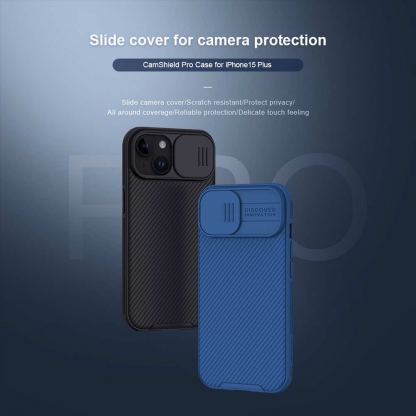 Nillkin CamShield Pro Hard Case - хибриден удароустойчив кейс за iPhone 15 Plus (черен) 3