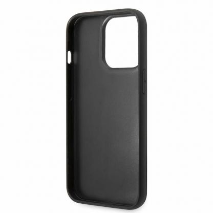 Karl Lagerfeld Quilted Puffy Metal Logo Case - дизайнерски кожен кейс за iPhone 15 Pro (черен) 6