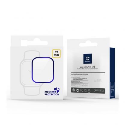 Dux Ducis Flas Tempered Glass Protector With Aluminum Frame - калено стъклено защитно покритие с алуминиева рамка за Apple Watch Ultra 49мм (златист-прозрачен) 2