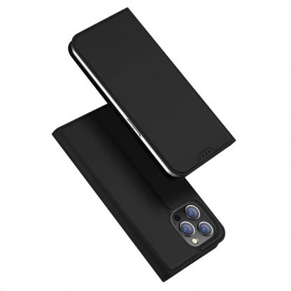 Dux Ducis Skin Pro Case - кожен калъф с поставка и отделение за кр. карти за iPhone 15 Pro (черен) 3