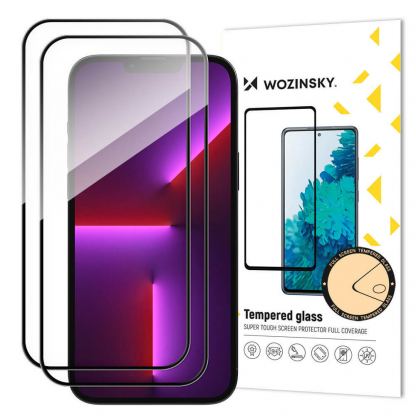 Wozinsky Case Friendly 3D Tempered Glass 2 Pack - 2 броя калени стъклени защитни покрития за дисплея на iPhone 15 Pro Max (черен-прозрачен)