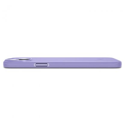 Spigen Thin Fit Case - качествен тънък матиран кейс за iPhone 15 (лилав) 2