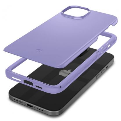 Spigen Thin Fit Case - качествен тънък матиран кейс за iPhone 15 (лилав) 3