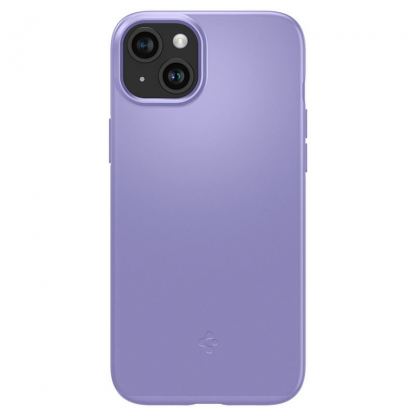 Spigen Thin Fit Case - качествен тънък матиран кейс за iPhone 15 (лилав) 11