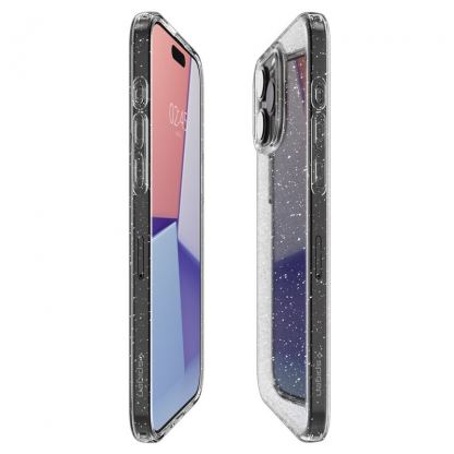 Spigen Liquid Crystal Glitter Case - тънък силиконов (TPU) калъф за iPhone 15 Pro Max (прозрачен)  10