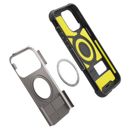 Spigen Slim Armor MagSafe Case - хибриден кейс с най-висока степен на защита с MagSafe за iPhone 15 Pro (тъмносив) 6