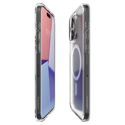Spigen Ultra Hybrid MagSafe Case - хибриден кейс с висока степен на защита с MagSafe за iPhone 15 Pro (прозрачен-бял) 9