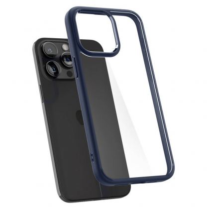 Spigen Ultra Hybrid Case - хибриден кейс с висока степен на защита за iPhone 15 Pro (син-прозрачен) 6
