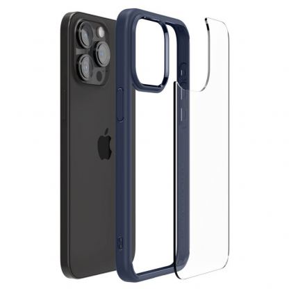 Spigen Ultra Hybrid Case - хибриден кейс с висока степен на защита за iPhone 15 Pro (син-прозрачен) 8