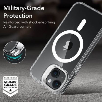 ESR Classic Kickstand HaloLock MagSafe Case - хибриден кейс с висока степен на защита с MagSafe за iPhone 15 (прозрачен)  10