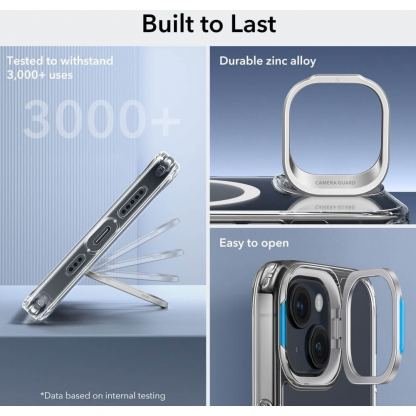 ESR Classic Kickstand HaloLock MagSafe Case - хибриден кейс с висока степен на защита с MagSafe за iPhone 15 (прозрачен)  11
