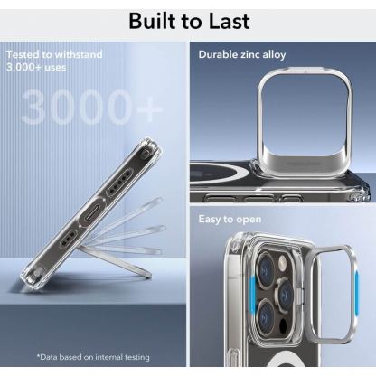 ESR Classic Kickstand HaloLock MagSafe Case - хибриден кейс с висока степен на защита с MagSafe за iPhone 15 Pro (прозрачен)  10