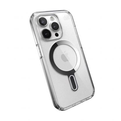 Speck Presidio ClickLock Perfect Clear Case - удароустойчив хибриден кейс с Magsafe за iPhone 15 Pro (прозрачен) 4