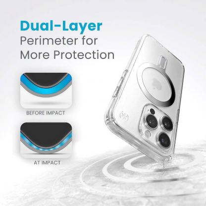 Speck Presidio ClickLock Perfect Clear Case - удароустойчив хибриден кейс с Magsafe за iPhone 15 Pro (прозрачен) 6