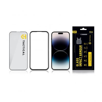 Tactical Impact Armour 5D Glass - калено стъклено защитно покритие за дисплея на iPhone 14 Pro (прозрачен-черен) 3