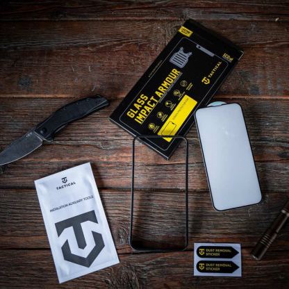 Tactical Impact Armour 5D Glass - калено стъклено защитно покритие за дисплея на iPhone 14 Pro (прозрачен-черен) 4