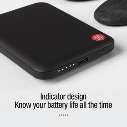 Nillkin PowerStone Magnetic Wireless Charging Power Bank 5000 mAh 15W - преносима външна батерия с USB-C порт и безжично зареждане с MagSafe (черен) 6