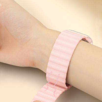 Kingxbar Silicone Magnetic Band - магнитна силиконова каишка за Apple Watch 42мм, 44мм, 45мм, 46мм, Ultra 49мм (розов) 3