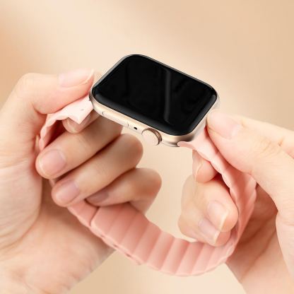 Kingxbar Silicone Magnetic Band - магнитна силиконова каишка за Apple Watch 42мм, 44мм, 45мм, 46мм, Ultra 49мм (розов) 4