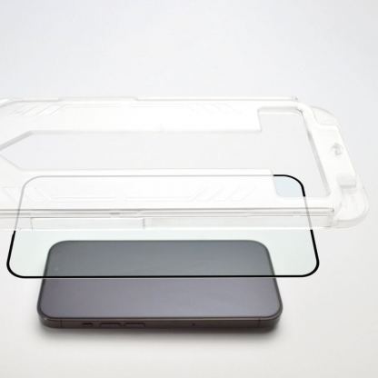 Wozinsky Easy Fit Full Glue 3D Tempered Glass - калено стъклено защитно покритие за дисплея на iPhone 15 (черен-прозрачен) 7