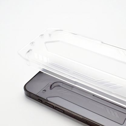 Wozinsky Easy Fit Full Glue 3D Tempered Glass - калено стъклено защитно покритие с рамка за поставяне за дисплея на iPhone 15 Plus (черен-прозрачен) 8