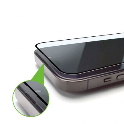 Wozinsky Easy Fit Full Glue 3D Tempered Glass - калено стъклено защитно покритие с рамка за поставяне за дисплея на iPhone 15 Pro (черен-прозрачен) 4
