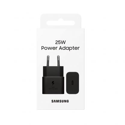 Samsung USB-C 25W Travel Wall Charger EP-T2510NBEGEU - захранване за ел. мрежа с USB-C изход с технология за бързо зареждане (черен) (ритейл опаковка) 2